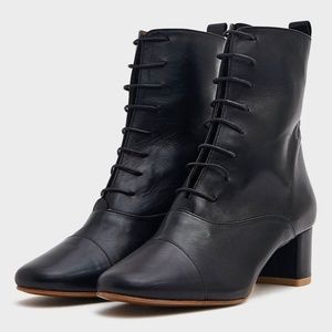 By Far Lada Leather Boots in Black - Size 6/36